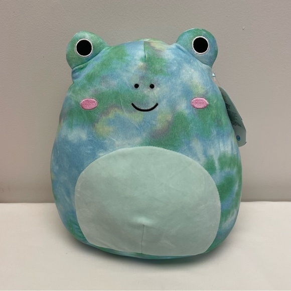 Squishmallow Ferdie the Frog Blue Green Tie Dye Plush w/ Tags 12 Inches - Picture 1 of 7